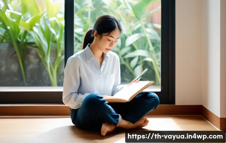 가치 기반 재정계획의 글로벌 사례 - **Prompt:** A serene and contemplative Thai woman in her late 20s to early 30s sits cross-legged on ...